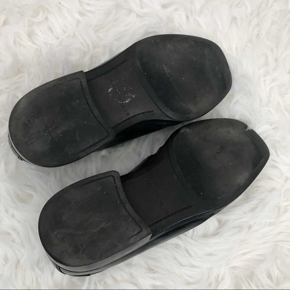 Rockport Mens Hancock Black Leather Loafer Shoes - Picture 6 of 8